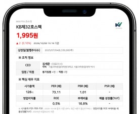이지스자산운용, KB제32호스팩 지분 4.90%로 축소