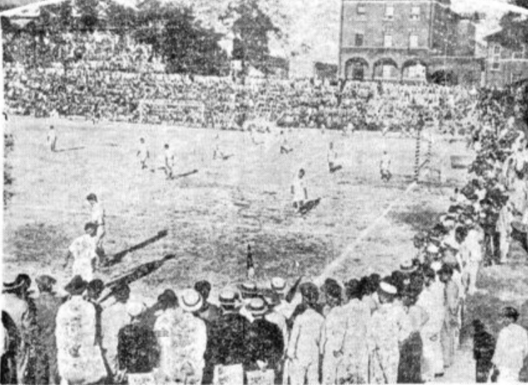 1929년 10월 조선일보사 주최로 열린 경평축구 모습.[조선일보 1929년 10월 11일자]