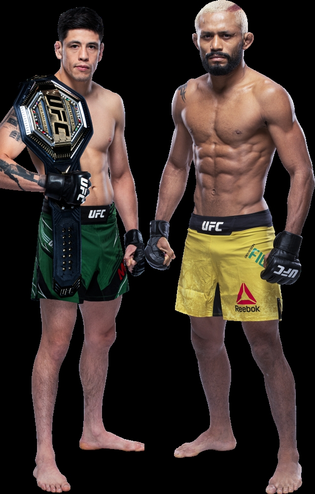 가장 무거운 헤비급 파이터 가네(위 왼쪽), 은가누와 가장 가벼운 플라이급 타이틀 매치를 벌일 모레노(아래 왼쪽), 피게이레도(사진=UFC)