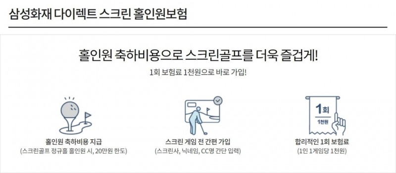 삼성화재 '다이렉트 스크린 홀인원 보험' 출시[삼성화재 제공]