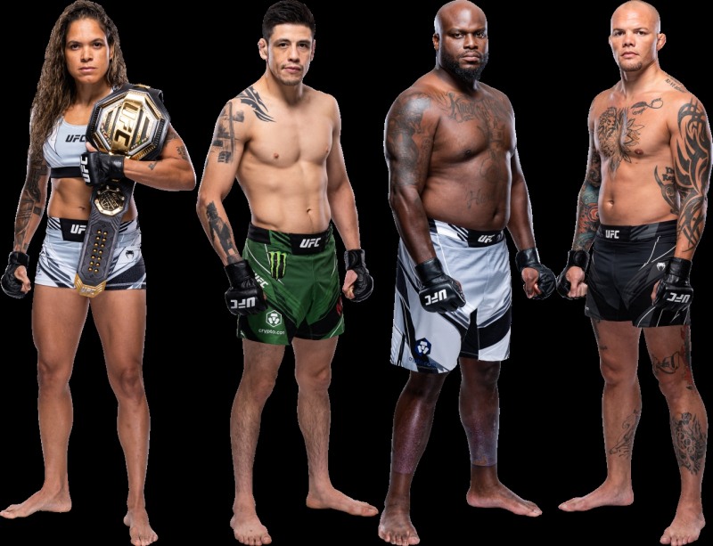 UFC 277의 전사들. 왼쪽부터 누네스, 모레노, 루이스, 스미스(사진=UFC) 