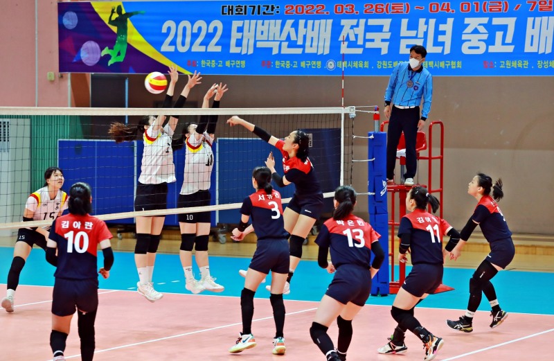 2022 태백산배 전국 남녀 중고 배구대회. 사진: 태백시 제공