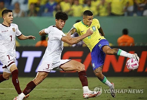 브라질과 베네수엘라의 경기 모습. [로이터=연합뉴스]