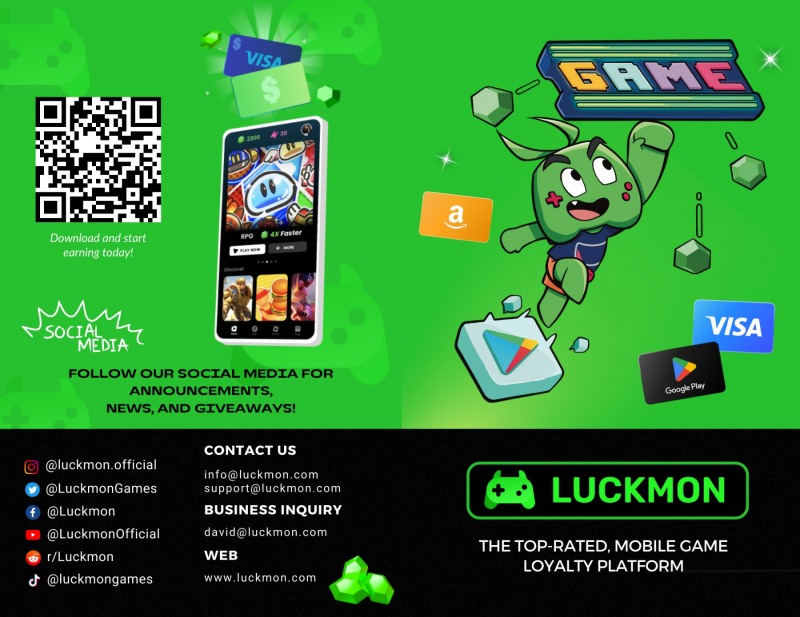 북미서 40만 다운로드를 기록 중인 럭크몬의 게임 리워드 서비스 앱 '럭크몬'.