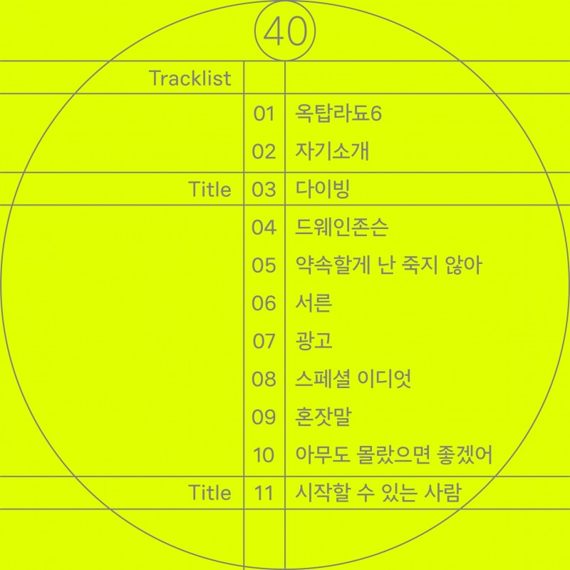 옥상달빛의 또 다른 위로…정규 3집 '40' 트랙 리스트 이미지+프리뷰 영상 공개