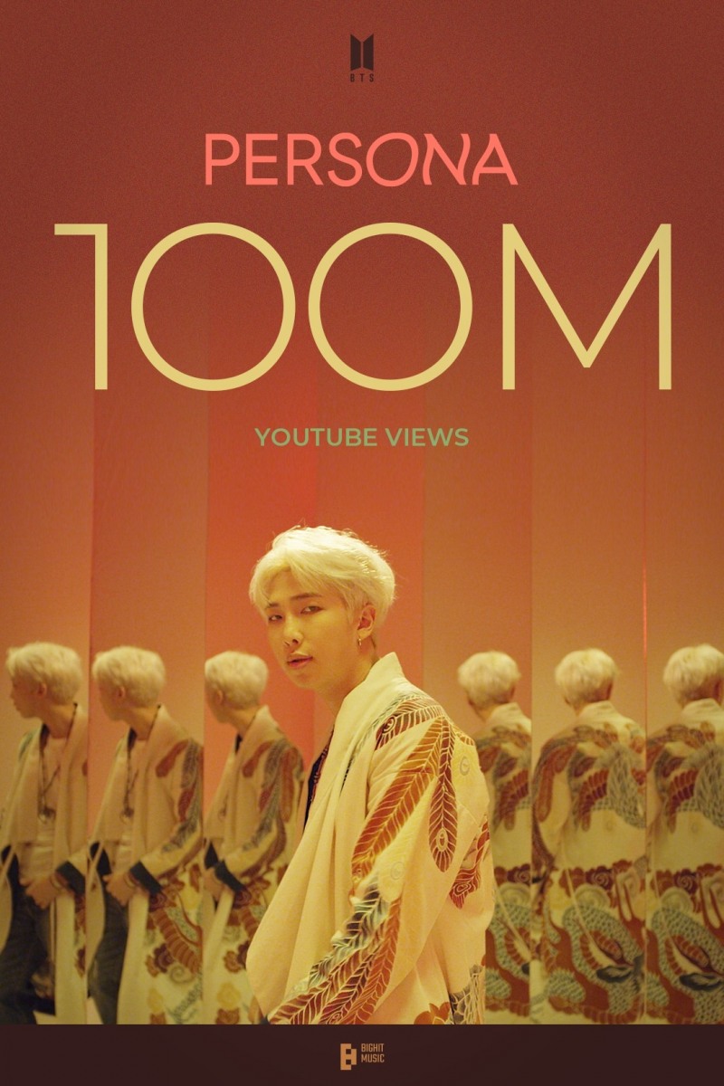 방탄소년단 RM, ‘Intro : Persona’ 컴백 트레일러 유튜브 조회 수 1억 돌파…꾸준한 인기 과시