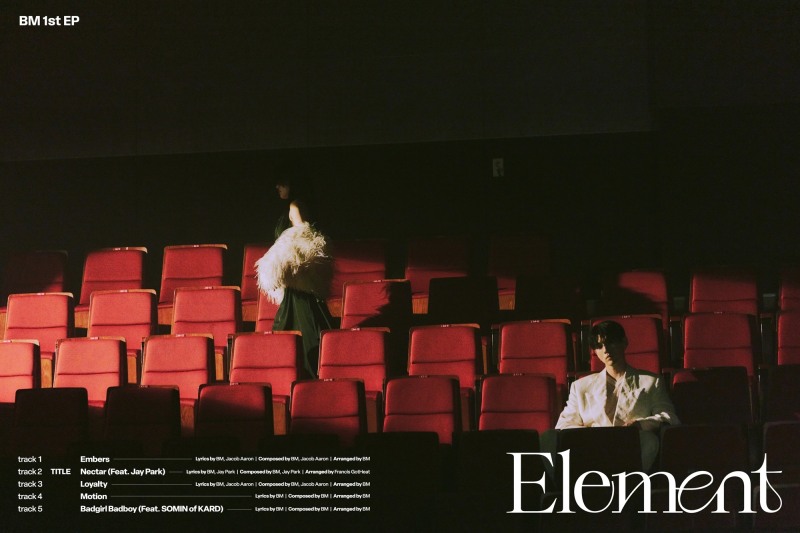 카드 BM, 첫 EP 'Element' 트랙리스트 공개…타이틀곡은 박재범 피처링 참여 'Nectar'