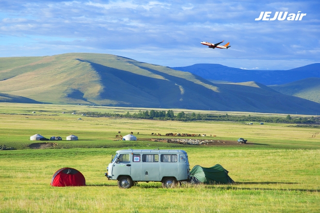 제주항공은 다음달 10일부터 한-몽골 하늘 길 넓히기에 나선다고 21일 밝혔다. 사진은 몽골의 초원 풍경 이미지. (사진 = 제주항공 제공)