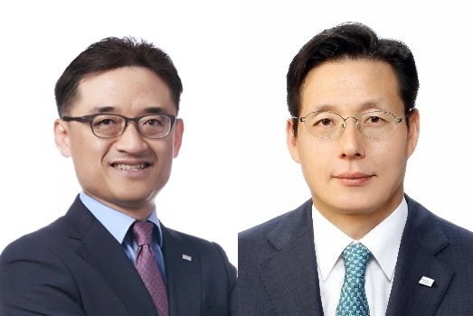 왼쪽부터 미래에셋증권 김미섭·허선호 대표이사 부회장