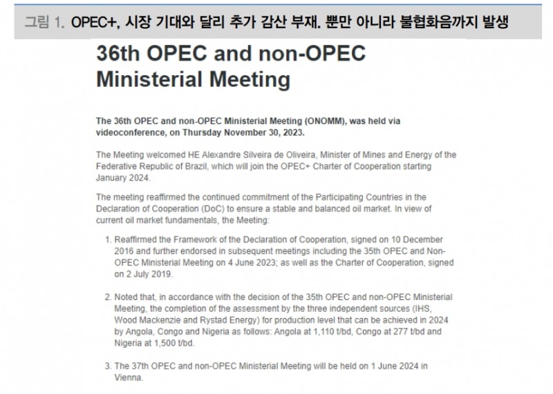 OPEC+ 회의, 실망감 안겼지만 부정적으로만 볼 필요 없어...브라질 합류로 가격결정력 강화 - 대신證