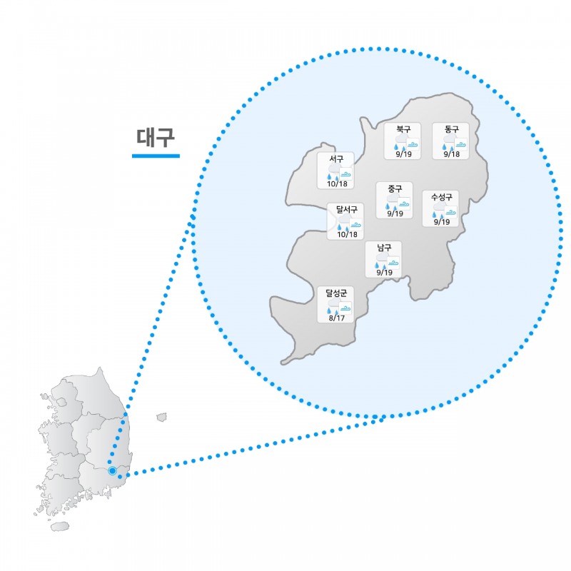 오늘(26일) 날씨 대구 지역 날씨