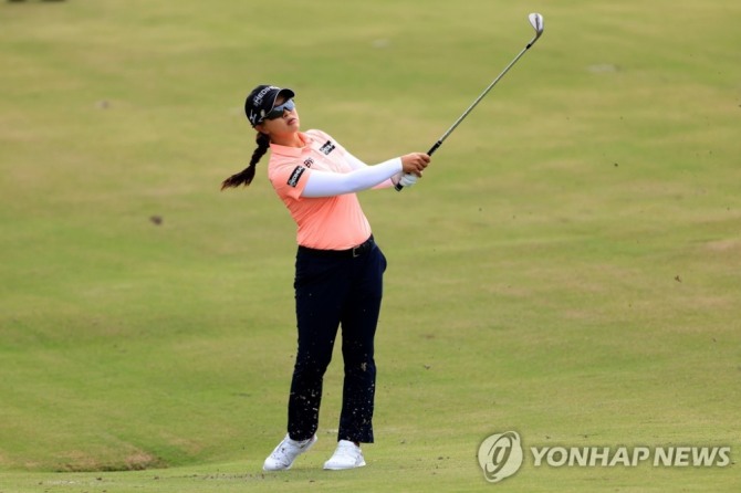 김세영의 1라운드 17번 홀 경기 모습<br /> [게티이미지/AFP=연합뉴스]