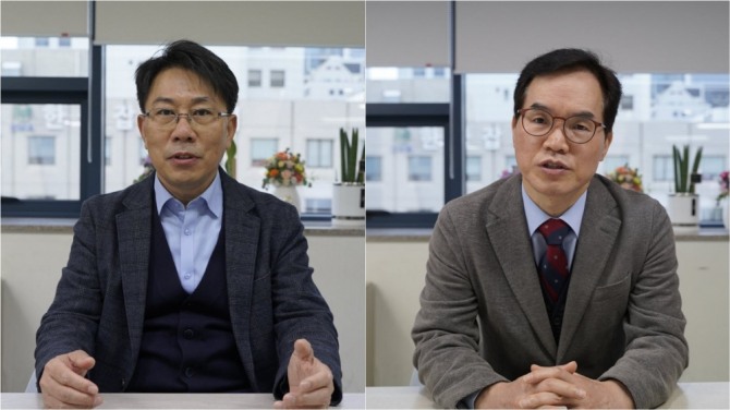 툴젠 김영호 대표이사(왼쪽)와 이병화 대표이사(오른쪽). / 사진제공= 서울IR(2021.11.25)
