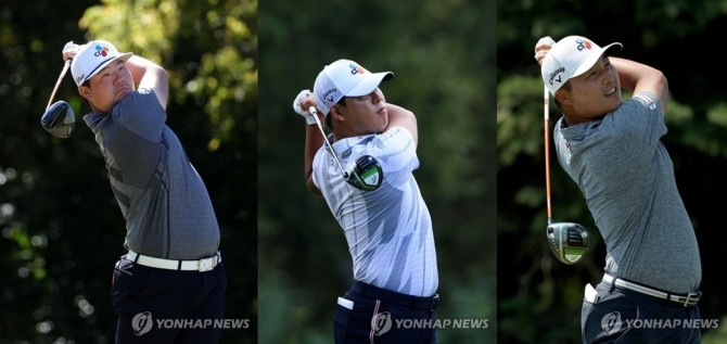 새해 첫 대회에 나서는 임성재(왼쪽), 김시우, 이경훈.<br /> [AFP/게티이미지=연합뉴스]