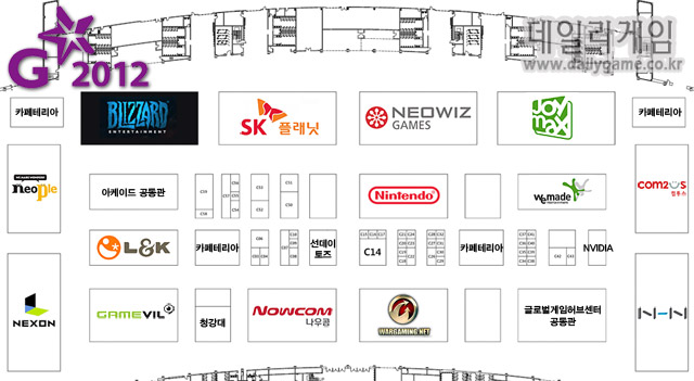 넓어진 체험관 '지스타 2012' 부스 배치도 살펴보니