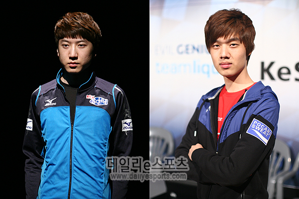 STX 소울의 에이스 이신형(왼쪽)과 SK텔레콤의 에이스 정윤종.