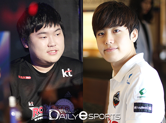 KT 불리츠 최인석(왼쪽)과 CJ 블레이즈 이호종