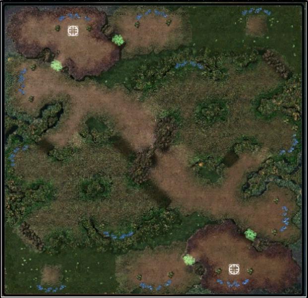 WCS 코리아 시즌2 결승전에서 변수가 될 것으로 보이는 '아나콘다' 맵.