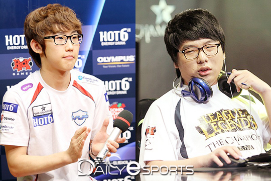 MVP 오존 '임프' 구승빈(왼쪽)과 CTU '리리스' 백승민.