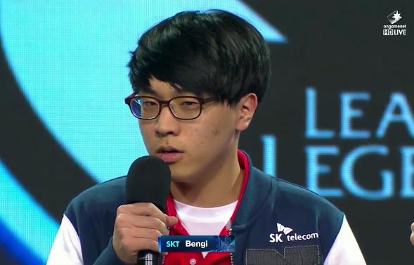 SK텔레콤 T1의 정글러 '벵기' 배성웅(온게임넷 방송 화면 캡처)