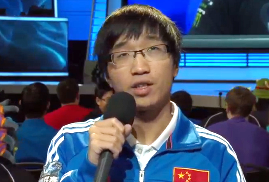 중국 대표 로열클럽 황주의 서포터인 'Tabe' 웡팍칸(온게임넷 방송 화면 캡처).