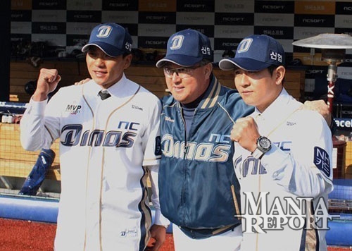 ▲이종욱,손시헌,김경문감독모두한때는'두산멤버'였다.사진│NC다이노스