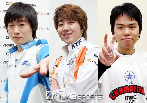 곰TV 클래식 시즌4에 참가하는 허영무, 홍진호, 염보성(왼쪽부터).