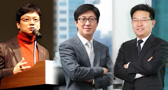왼쪽부터 홀딩스 권혁빈 대표, 엔터테인먼트 양동기 대표, 월드와이드 변종섭 대표