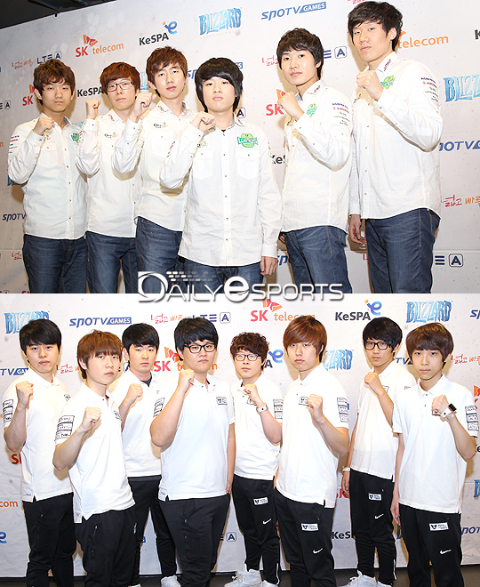 진에어 그린윙스(위)와 삼성 갤럭시 칸