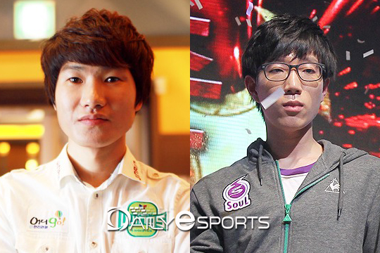 프로토스 후보 김유진(왼쪽)-소울 시절 백동준