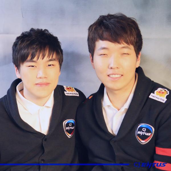 CJ 엔투스가 새로이 영입한 '코코' 신진영(왼쪽)과 '리라' 남태유.