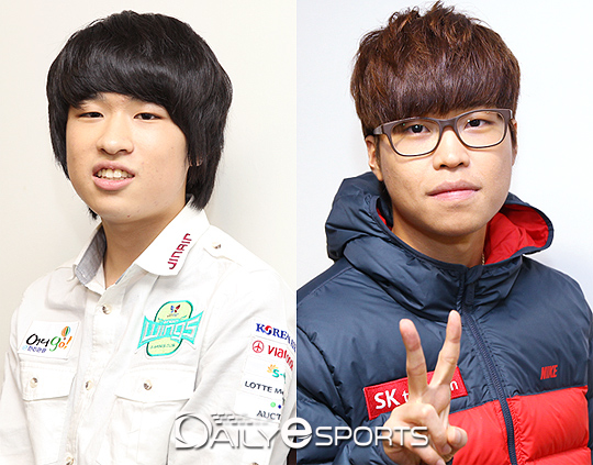 진에어 조성주(왼쪽)와 SK텔레콤 김민철.