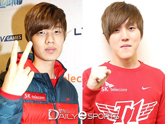 ◇ IEM 쾰른 본선 티켓을 획득한 SK텔레콤 정윤종(왼쪽)과 김도우.