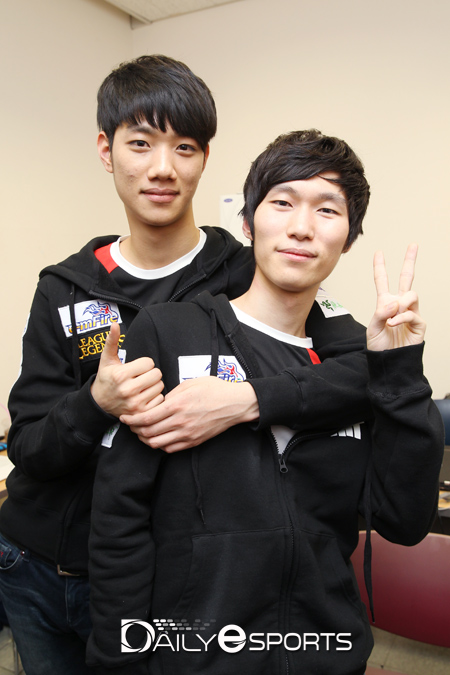 나진 소드의 주민규(왼쪽)와 신동진.