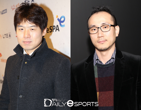 SK텔레콤 최연성 감독(왼쪽)과 CJ 박용운 감독
