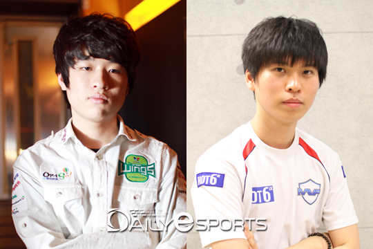 진에어 조성주(왼쪽)와 MVP 김도경