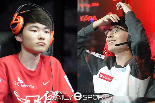 SK텔레콤 T1 K '페이커' 이상혁(왼쪽)과 S 'Easyhoon' 이지훈.