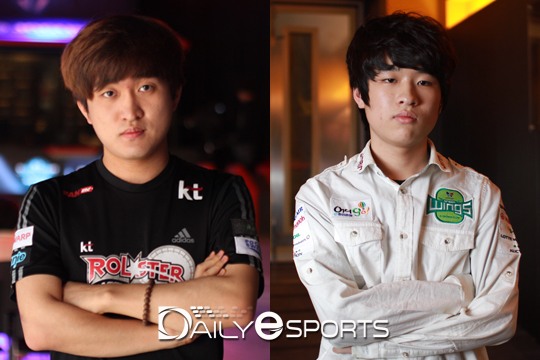 KT 이영호(왼쪽)와 진에어 조성주