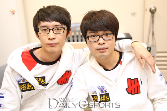 나진 '제파' 이재민(왼쪽)과 '세이브' 백영진.