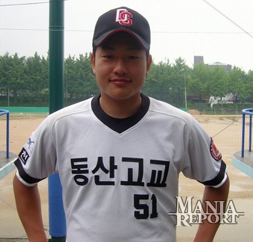 ▲동산고시절의최지만.그는최근금지약물검출혐의로50경기출장정지처분을받았다.사진│김현희기자