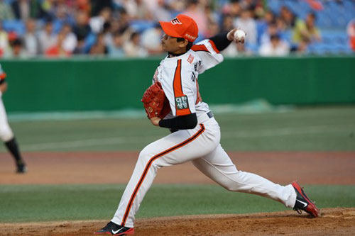 ▲마무리보직이동이후김혁민은1세이브를올리는데그쳤다.사진│한화이글스