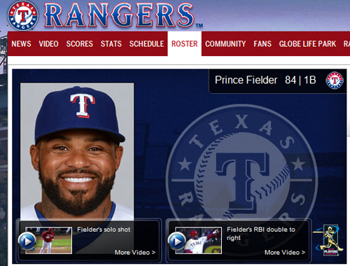 ▲올시즌개인통산300홈런을노리는프린스필더는'세실필더'의아들이기도하다.사진│텍사스레인저스