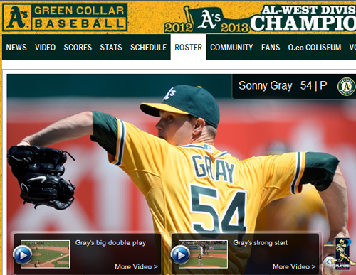 ▲오클랜드마운드를이끌고있는영건,소니그레이.사진│오클랜드어슬레틱스