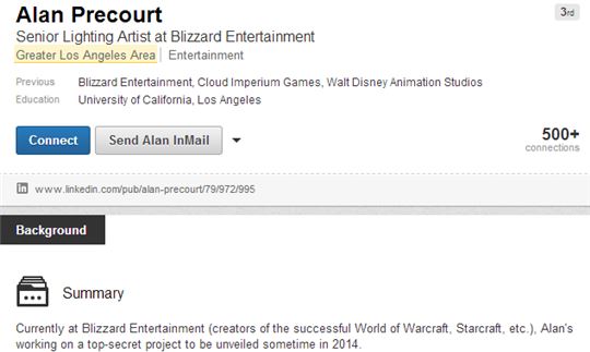 블리자드 알란 프리코트 시니어 광원 아티스트가 올린 SNS(이미지출처=gamespot 캡처)
