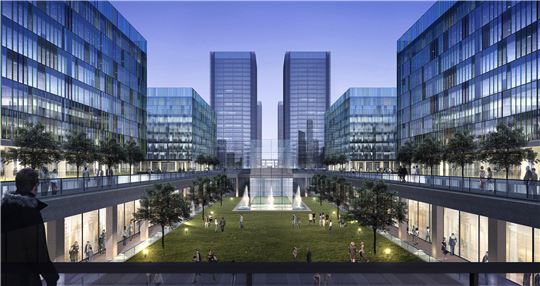 중국 절강성 여수시에 조성 중인 IT 단지 조감도.