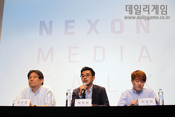 정상원 개발총괄부사장(좌측부터), 박지원 넥슨코리아 대표, 이정헌 사업본부장.