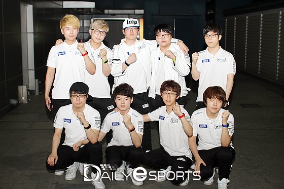 결승 진출에 성공한 삼성 갤럭시 LOL팀.