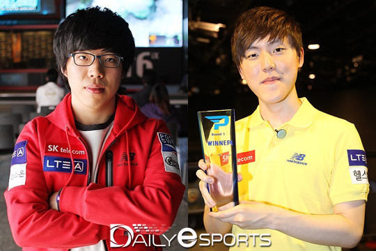 SK텔레콤 정경두(왼쪽)와 김도우.