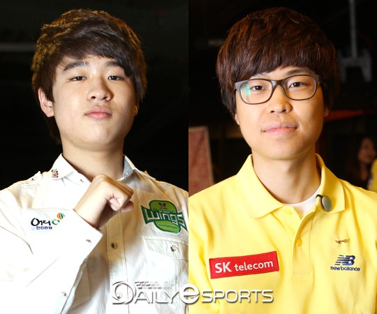 진에어 조성주(왼쪽)와 SK텔레콤 김민철.