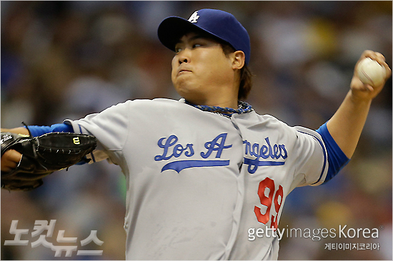 오는23일(한국시각)샌디에이고원정에선발등판,9승에도전하는LA다저스류현진.(사진=게티이미지)